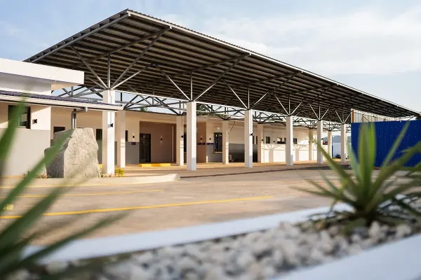 The waiting pavilion at the Maternal Center of Excellence.