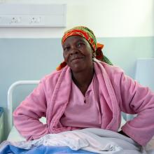 ‘Majanki Lesako is an MDR-TB patient at at PIH-supported Botšabelo Hospital in Maseru, Lesotho. Lesako, has been diagnosed with TB three times.